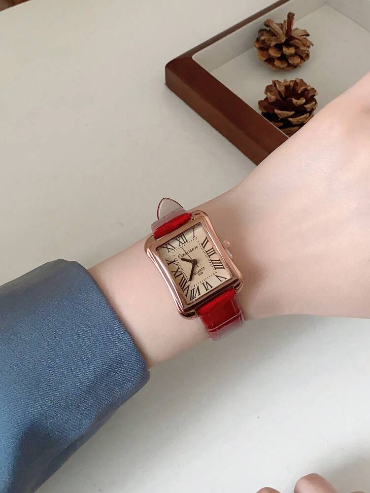 1pc Couple Watches With Roman Numeral Dial – Large/Small Dial Combo, Quartz Movement