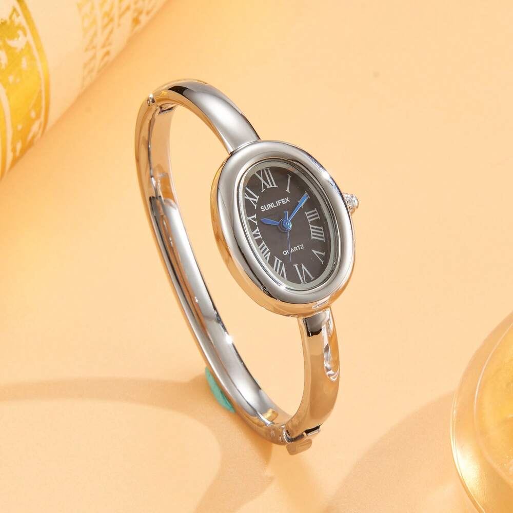 1pc New Fashionable Bracelet Watch For Women – Retro Luxury Simple Elegance Quartz Watch
