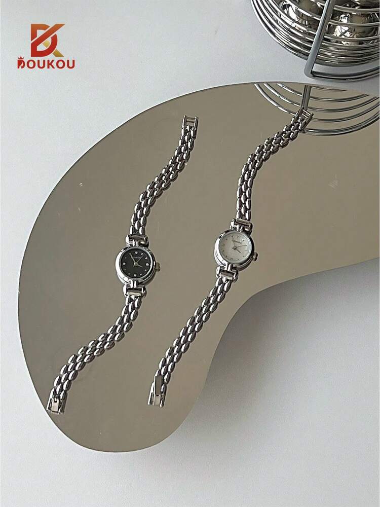 DOUKOU New Arrival Luxury Gold-Tone Waterproof Women's Watch With Sparkling Rhinestone & Zirconia Decorations