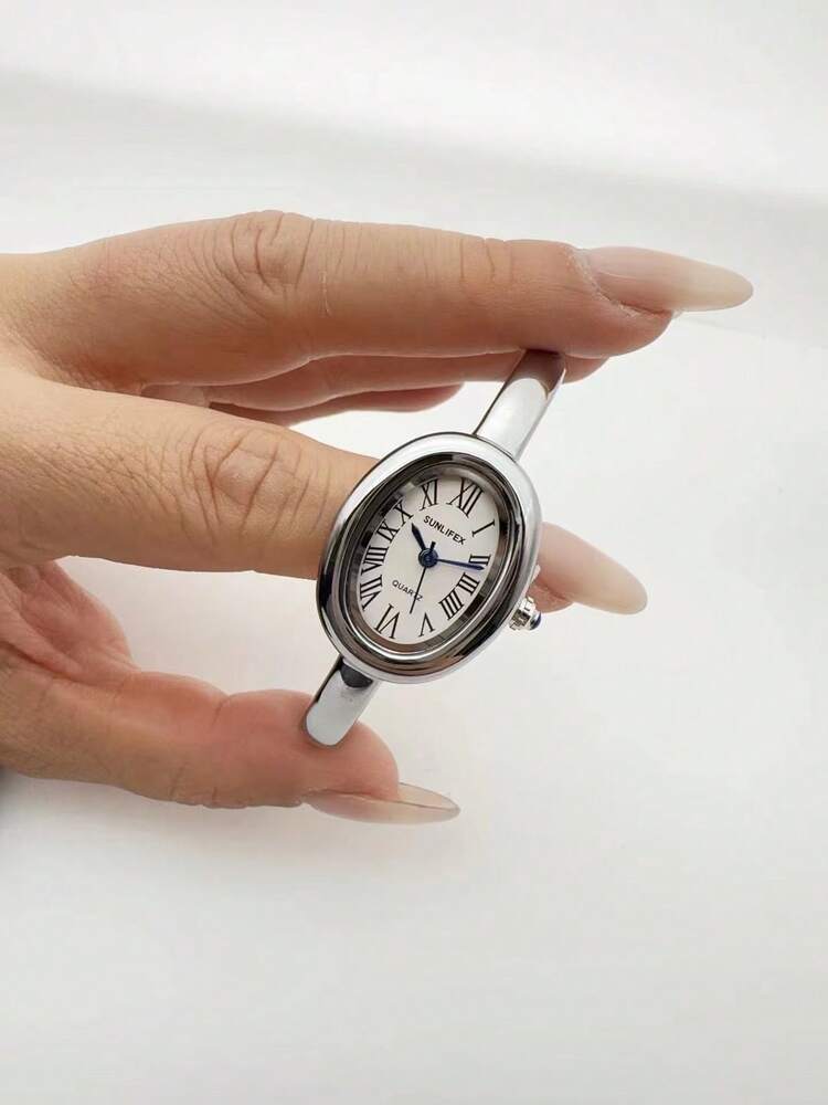 1pc New Fashionable Bracelet Watch For Women – Retro Luxury Simple Elegance Quartz Watch