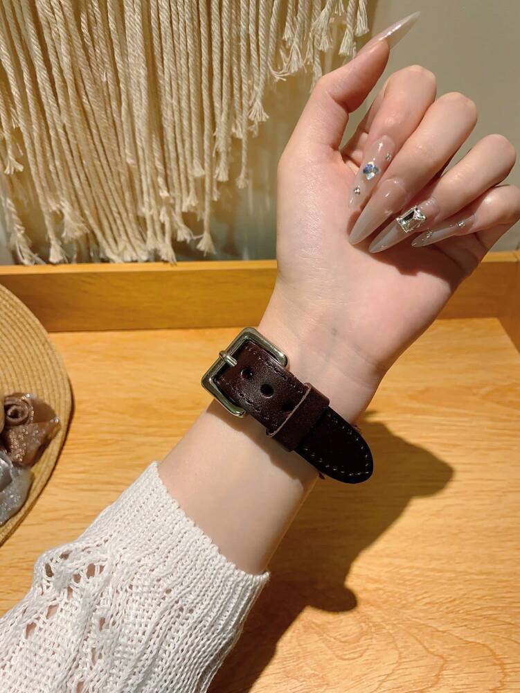 1pc Women’s Vintage Numerals Dial Quartz Watch With Simple & Fashionable Strap
