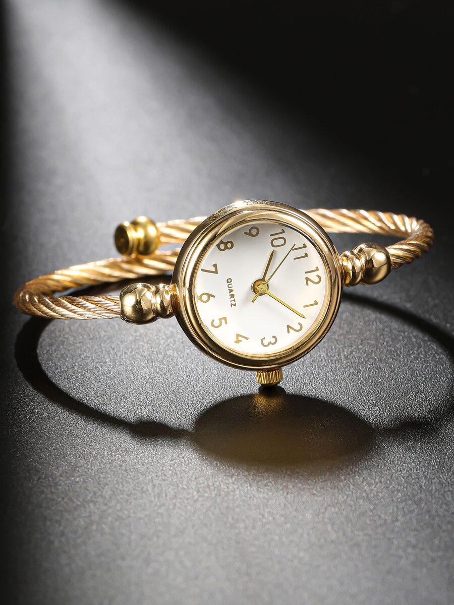 1pc Vintage Retro Roman Numeral Women Quartz Wrist Watch