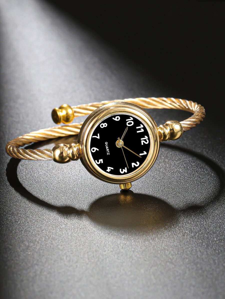 1pc Vintage Retro Roman Numeral Women Quartz Wrist Watch
