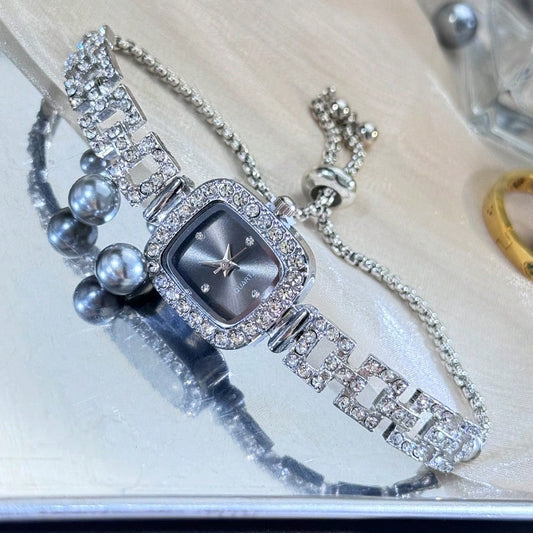 Women's Diamond Watch - Square Case, Adjustable Strap, Quartz, Elegant Hip Hop Style, Perfect Gift for Birthday, Anniversary, Daily Wear, Fashion Accessory, Lightweight & Durable, Inlaid Diamonds, Trendy & Eye-Catching, Suitable for  Markets.