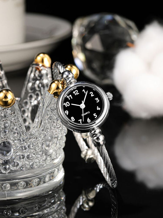 1pc Vintage Retro Roman Numeral Women Quartz Wrist Watch