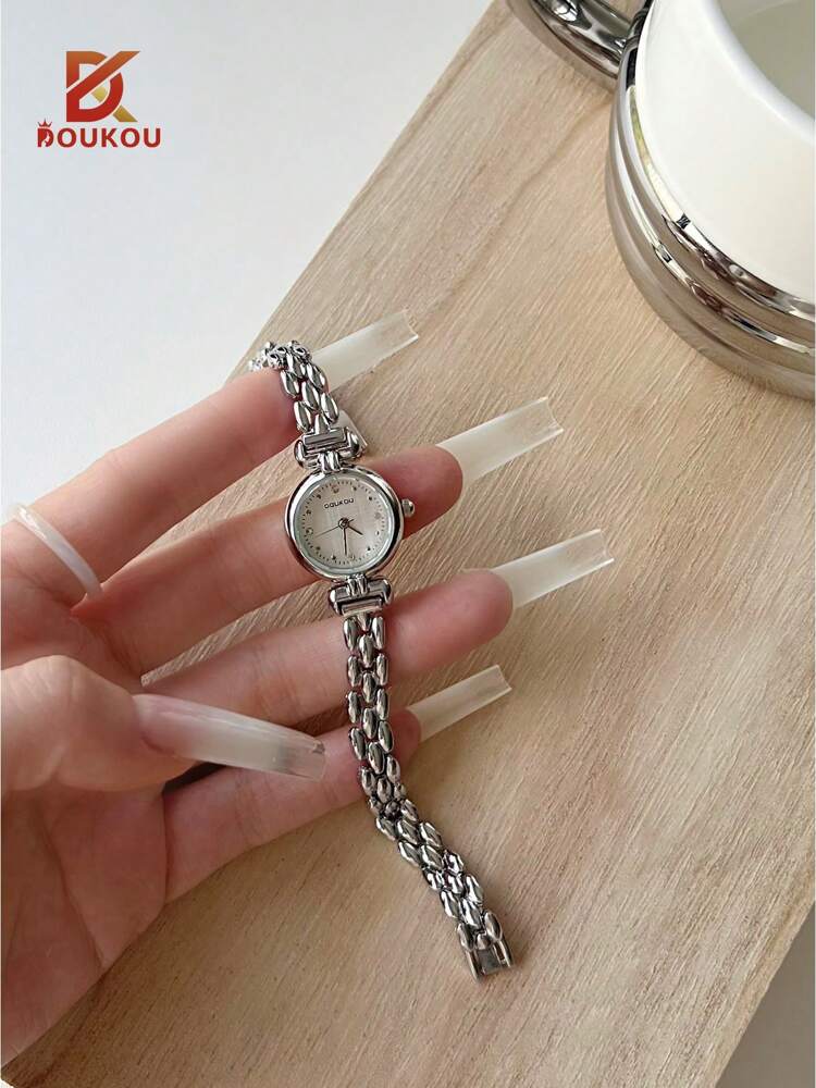DOUKOU New Arrival Luxury Gold-Tone Waterproof Women's Watch With Sparkling Rhinestone & Zirconia Decorations