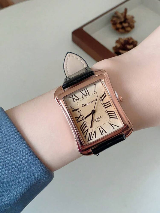 1pc Couple Watches With Roman Numeral Dial – Large/Small Dial Combo, Quartz Movement