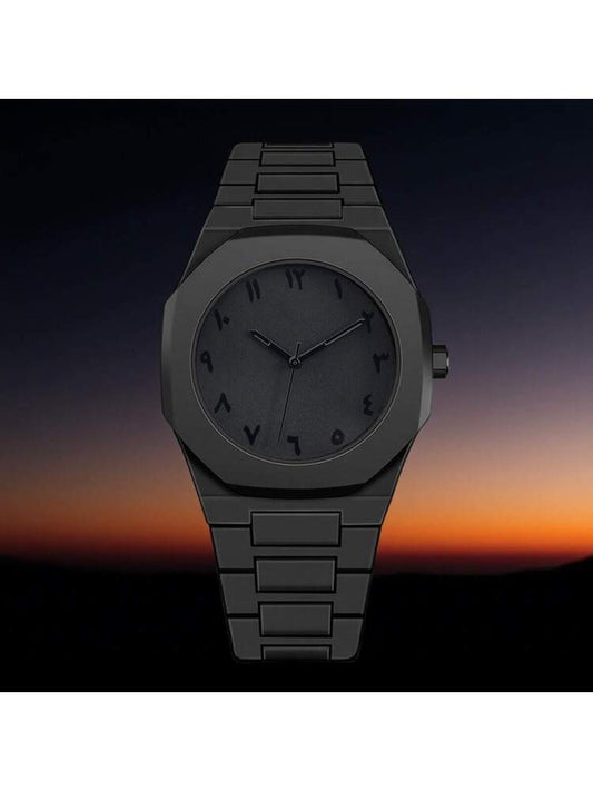 1 Piece Men's And Women's Black Rubber Strap Sporty, Casual, Creative Design, Adjustable Strap, Studded Round Dial Watch